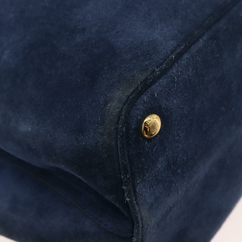 【日本直送】PRADA 手提包 麂皮 兩用 海軍藍 金色 正品 178081A-9