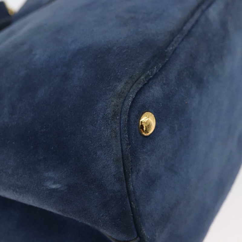 【日本直送】PRADA 手提包 麂皮 兩用 海軍藍 金色 正品 178081A-15