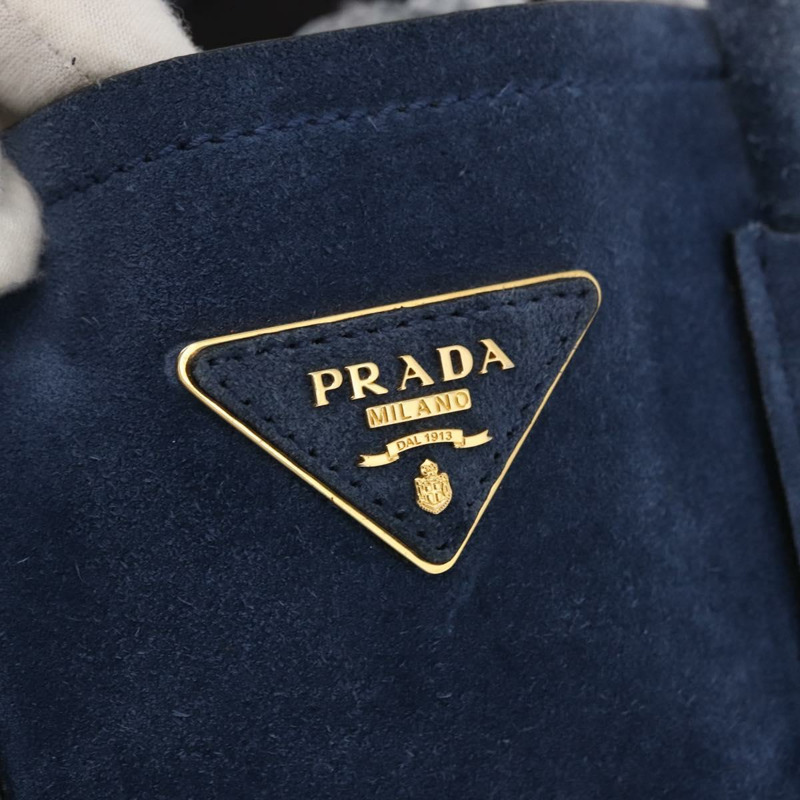 【日本直送】PRADA 手提包 麂皮 兩用 海軍藍 金色 正品 178081A-18