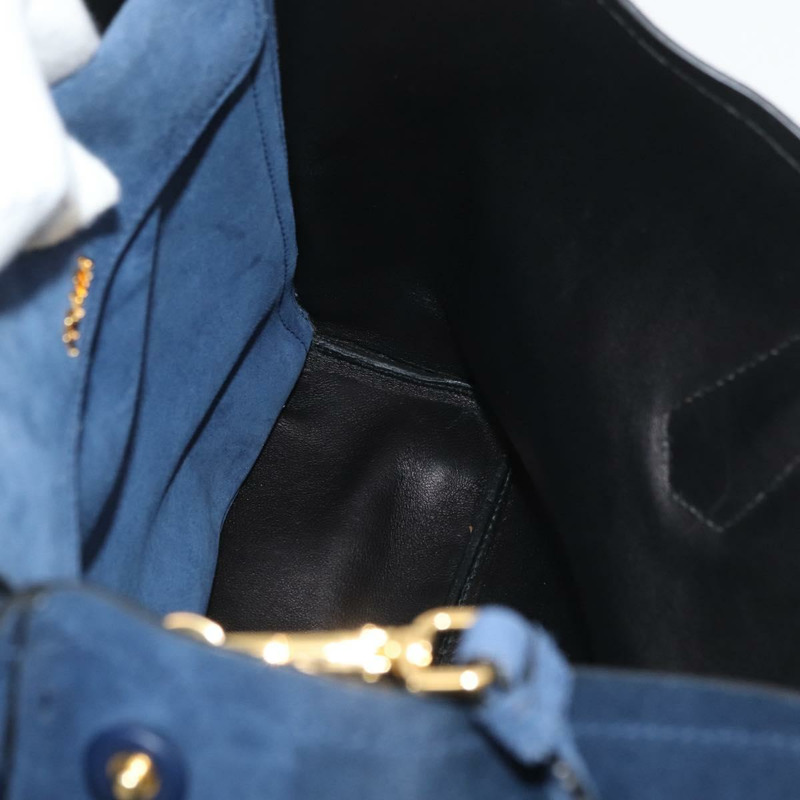 【日本直送】PRADA 手提包 麂皮 兩用 海軍藍 金色 正品 178081A-20