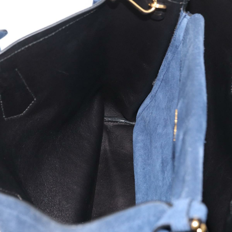 【日本直送】PRADA 手提包 麂皮 兩用 海軍藍 金色 正品 178081A-21