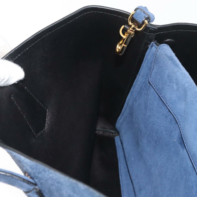 【日本直送】PRADA 手提包 麂皮 兩用 海軍藍 金色 正品 178081A-24