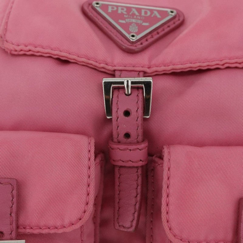 【日本直送】PRADA 尼龍粉紅銀色鏈條單肩包 正品 177289A-8