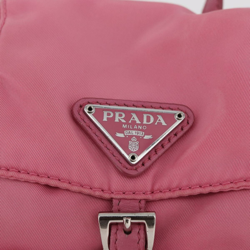 【日本直送】PRADA 尼龍粉紅銀色鏈條單肩包 正品 177289A-20