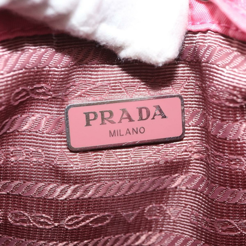 【日本直送】PRADA 尼龍粉紅銀色鏈條單肩包 正品 177289A-21