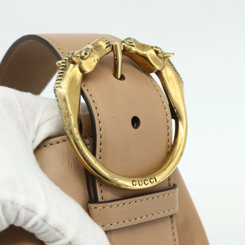 【日本直送】GUCCI 皮革單背包 米色 金色 296880 正品 bs35043A-9