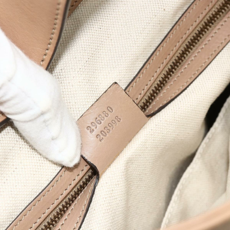 【日本直送】GUCCI 皮革單背包 米色 金色 296880 正品 bs35043A-11