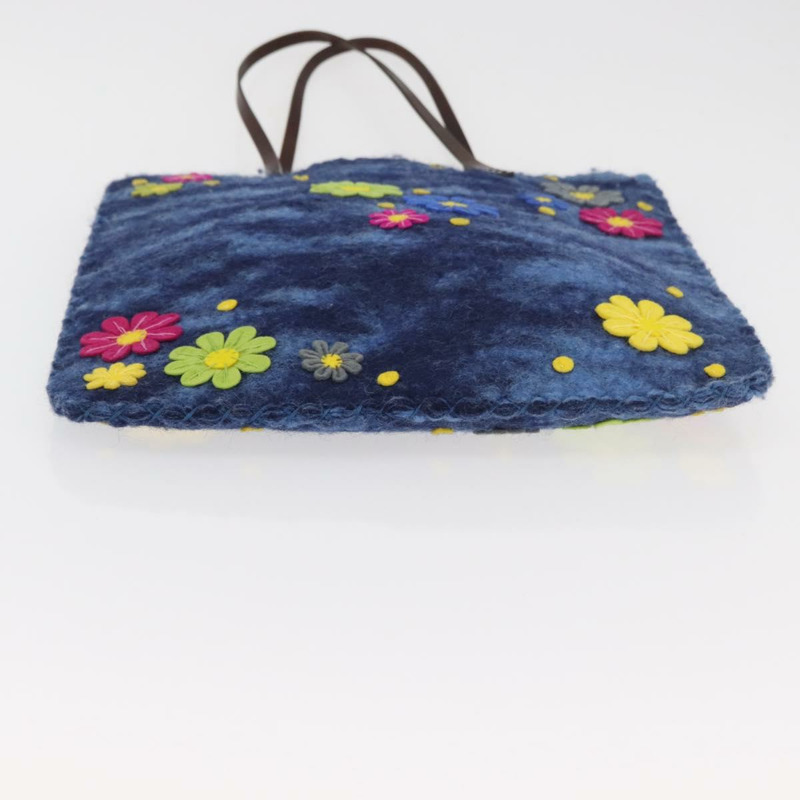 【日本直送】FENDI 羊毛手提包 藍色 正品 176743V-4