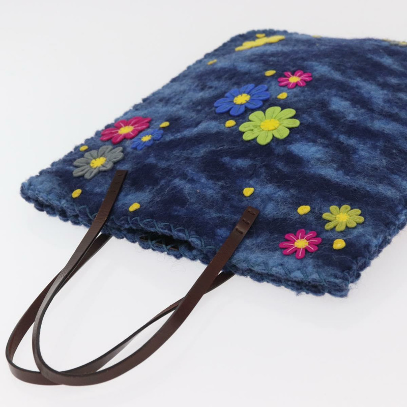 【日本直送】FENDI 羊毛手提包 藍色 正品 176743V-5