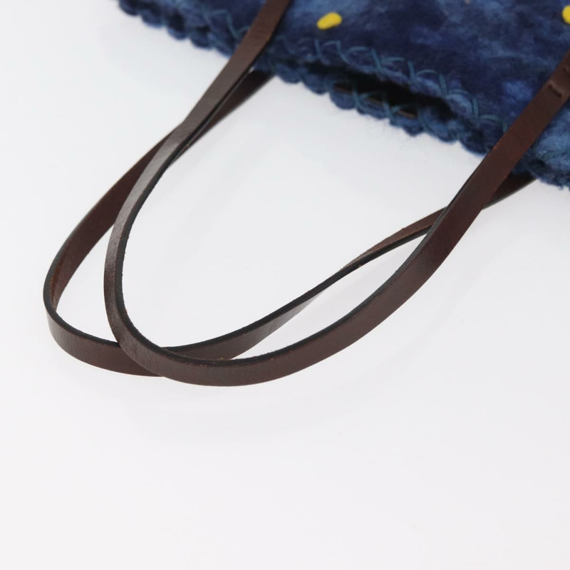 【日本直送】FENDI 羊毛手提包 藍色 正品 176743V-6