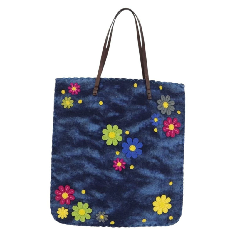 【日本直送】FENDI 羊毛手提包 藍色 正品 176743V-12