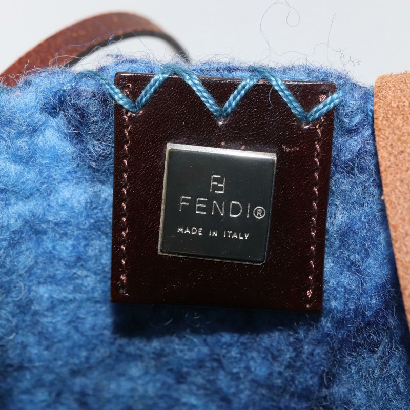 【日本直送】FENDI 羊毛手提包 藍色 正品 176743V-16