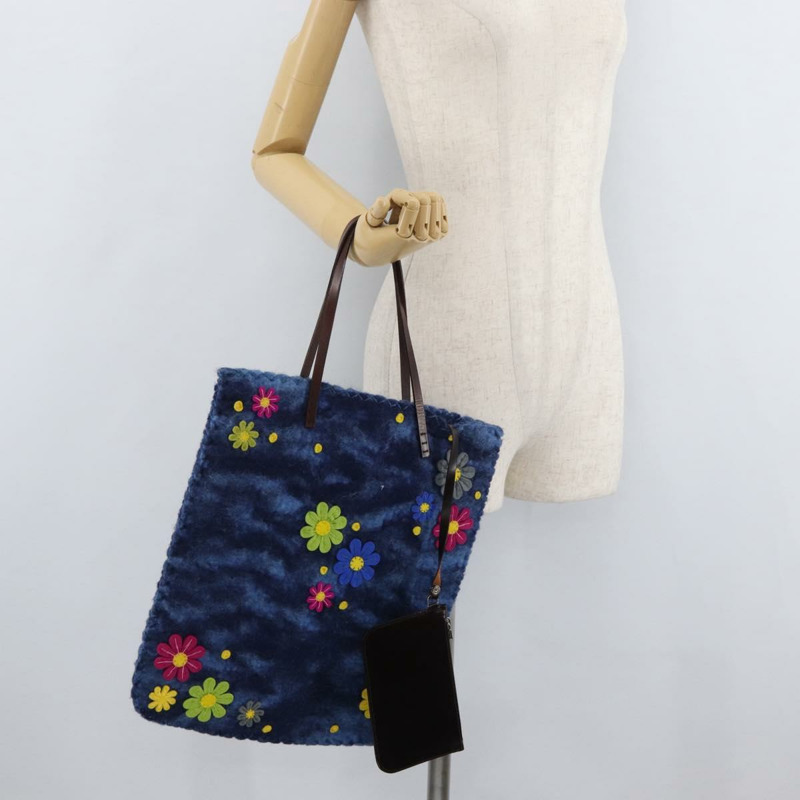 【日本直送】FENDI 羊毛手提包 藍色 正品 176743V-26