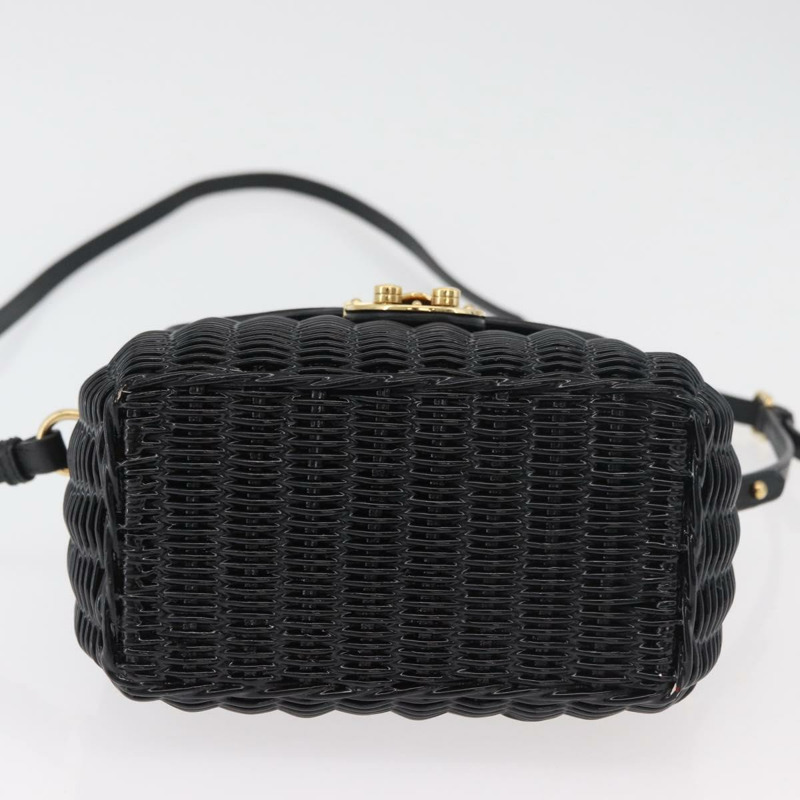 【日本直送】Miu Miu 草編黑色金色單肩包 正品 bs34953V-4