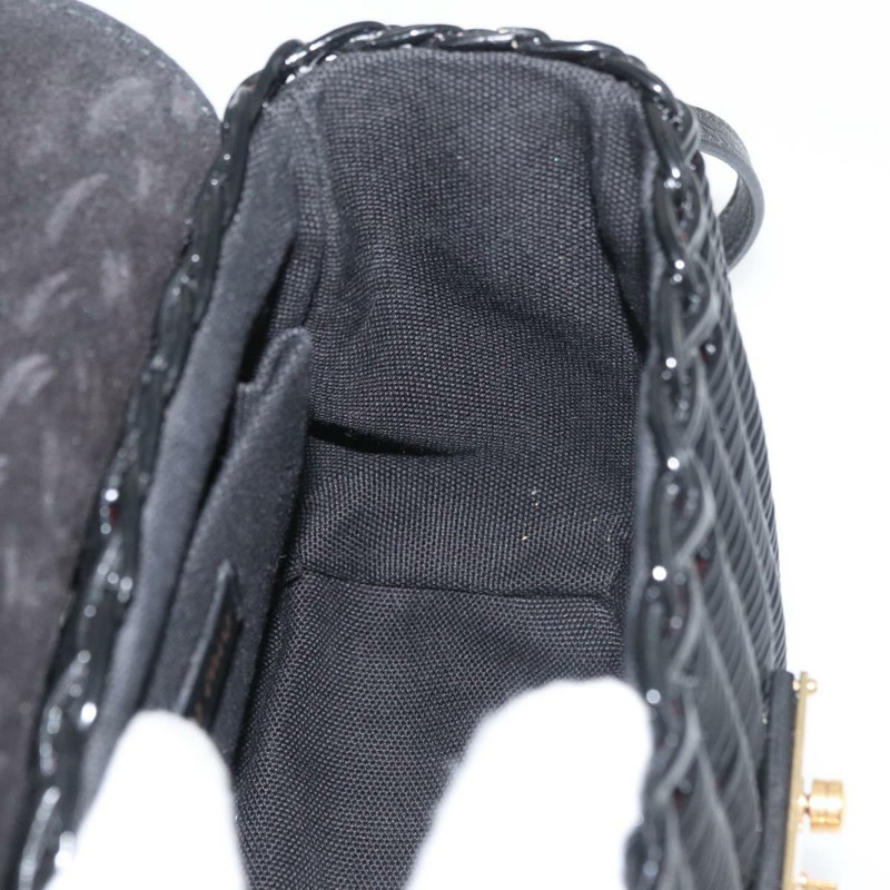 【日本直送】Miu Miu 草編黑色金色單肩包 正品 bs34953V-18