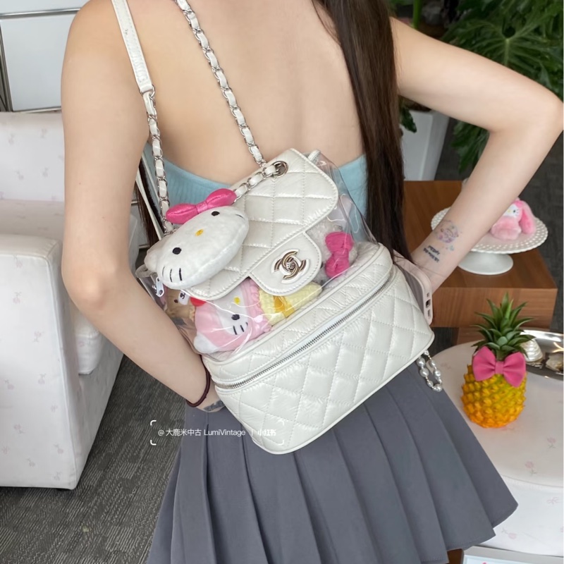 Chanel 仙女奶油白 油蠟皮革肩背包/側背包🤍時髦仙女🧚‍♀️-2