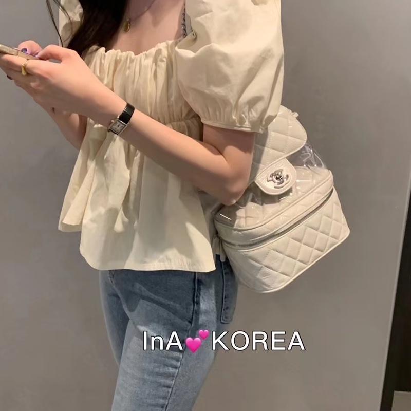 Chanel 仙女奶油白 油蠟皮革肩背包/側背包🤍時髦仙女🧚‍♀️-5