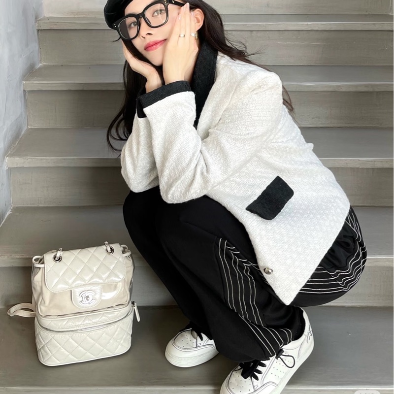 Chanel 仙女奶油白 油蠟皮革肩背包/側背包🤍時髦仙女🧚‍♀️-6