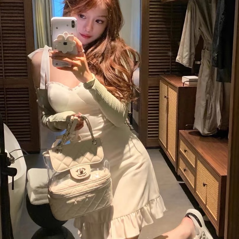 Chanel 仙女奶油白 油蠟皮革肩背包/側背包🤍時髦仙女🧚‍♀️-7