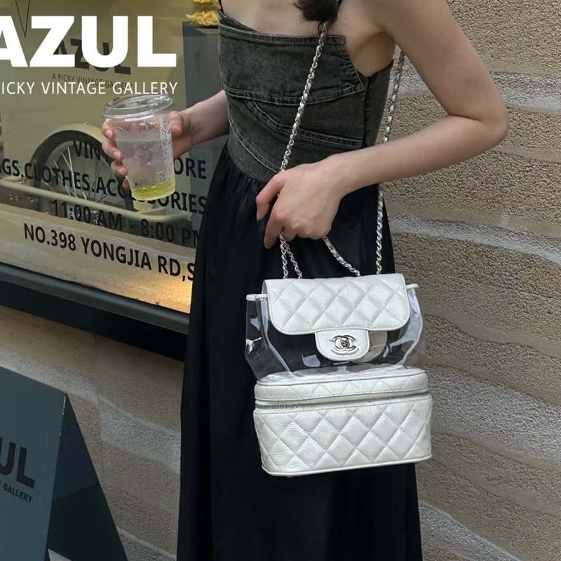 Chanel 仙女奶油白 油蠟皮革肩背包/側背包🤍時髦仙女🧚‍♀️-9