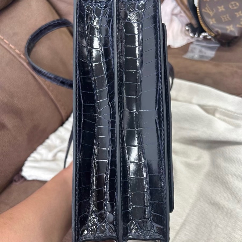 Hermes愛馬仕+roulis 23+豬鼻子鰐魚皮亮面深海藍+c刻-3