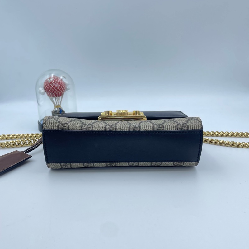 古馳/Gucci Padlock 黑色拼老花月光寶盒-3