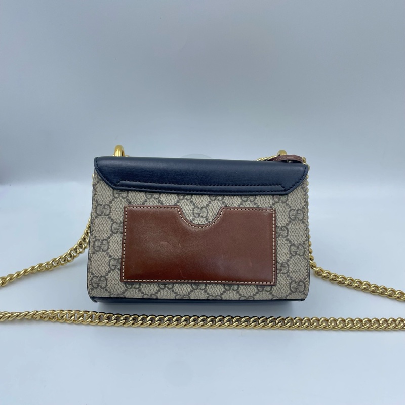 古馳/Gucci Padlock 黑色拼老花月光寶盒-4
