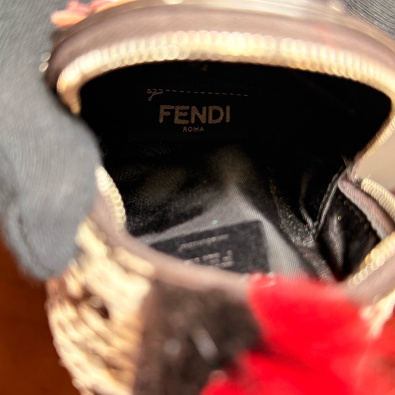 Fendi 怪獸吊飾零錢包/珍稀材質/全蛇皮/貂毛拼接/-14