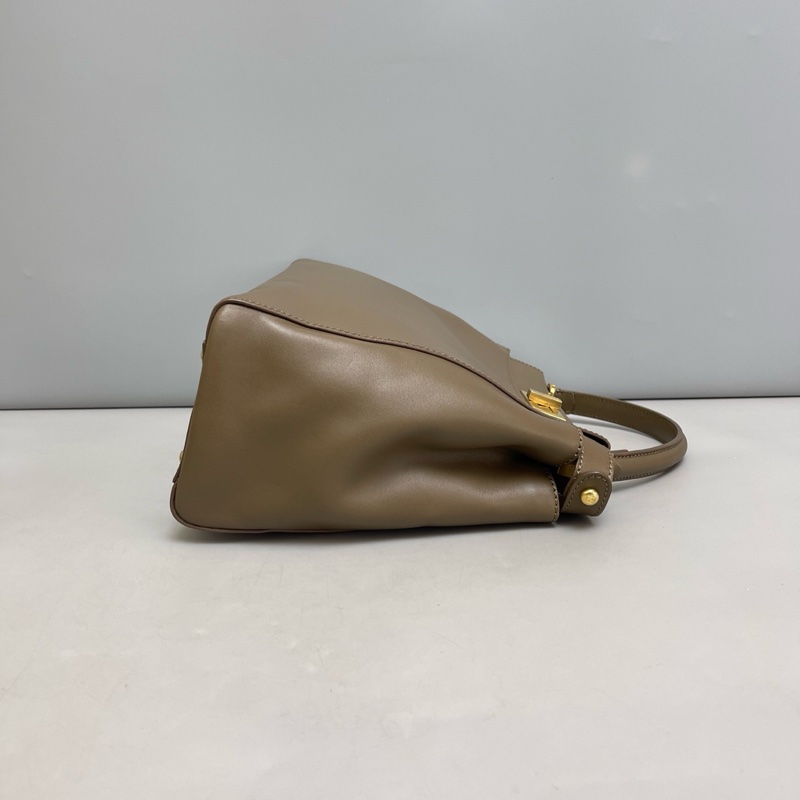 Fendi 芬迪 Peekaboo 棕色全皮金扣 中號-2