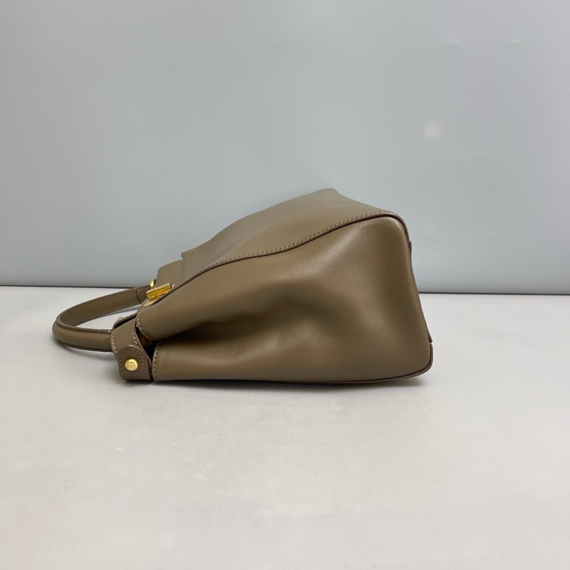 Fendi 芬迪 Peekaboo 棕色全皮金扣 中號-3