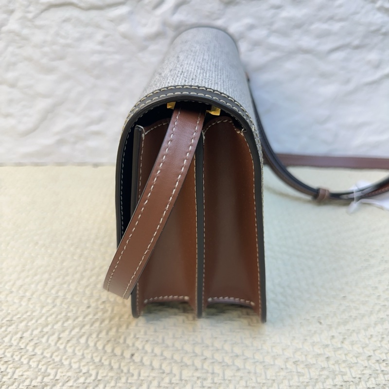 巴寶莉Burberry 經典TB金扣灰色拼黑色百搭款 尺寸21*15.5*8.5-3