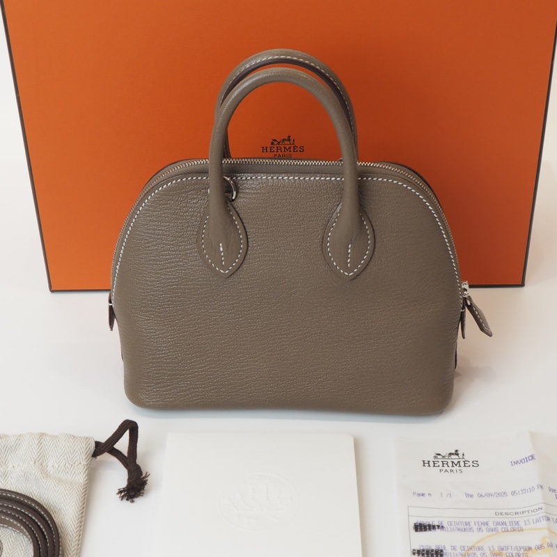Hermès mini bolide 象灰銀 山羊皮-1