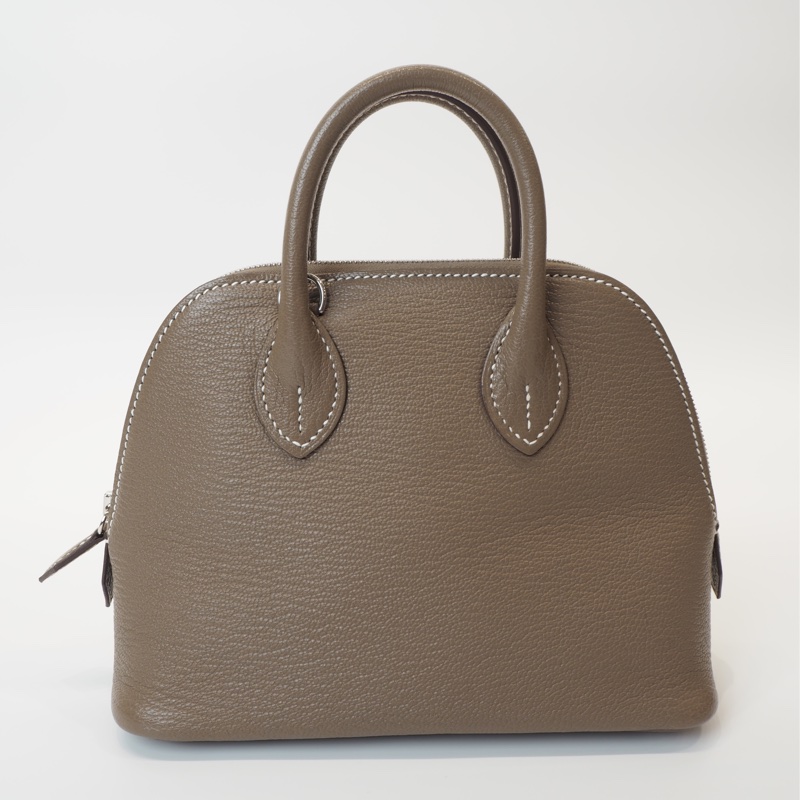 Hermès mini bolide 象灰銀 山羊皮-3