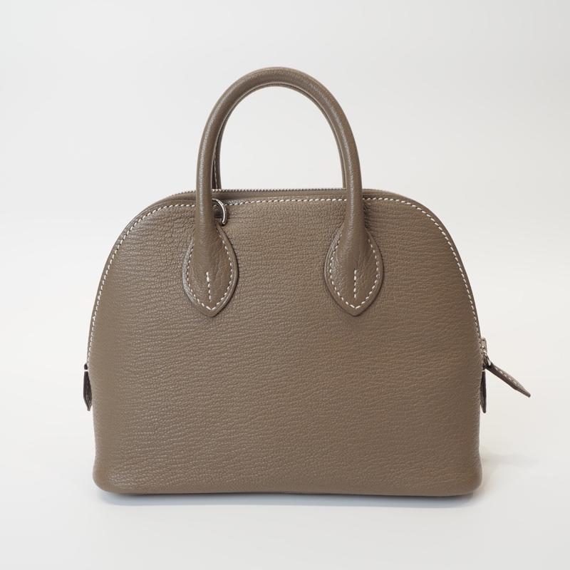 Hermès mini bolide 象灰銀 山羊皮-5