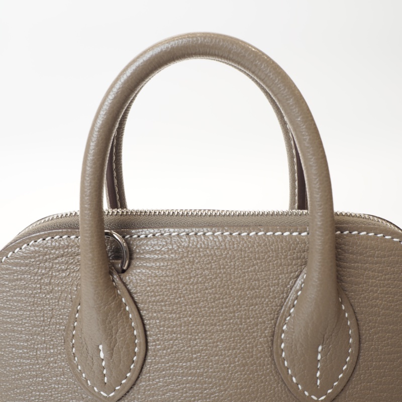 Hermès mini bolide 象灰銀 山羊皮-6