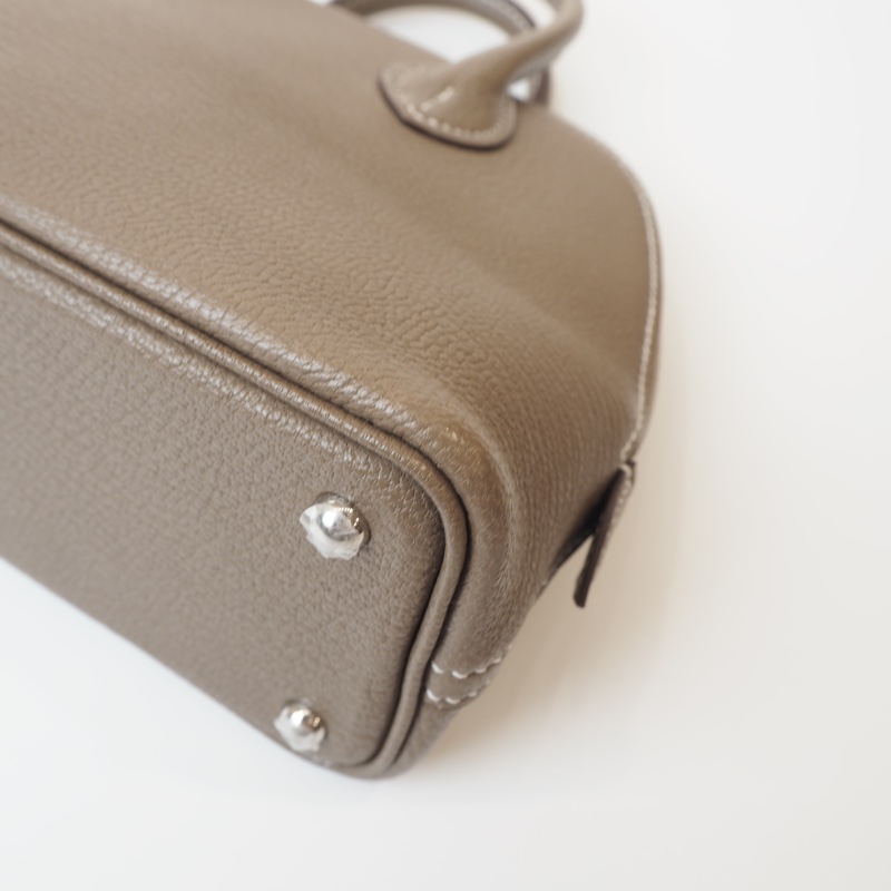 Hermès mini bolide 象灰銀 山羊皮-15