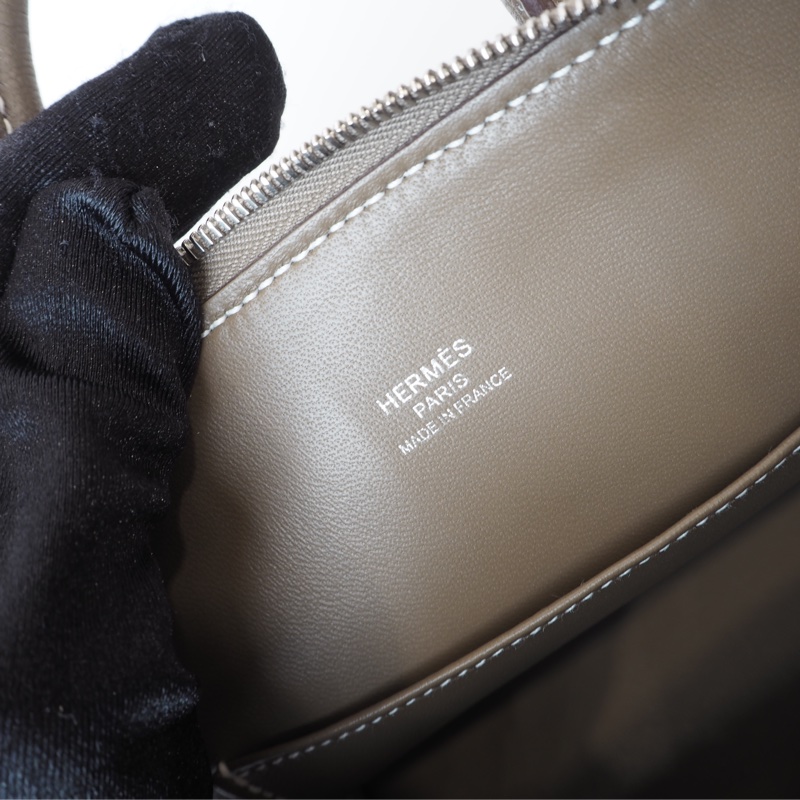 Hermès mini bolide 象灰銀 山羊皮-19