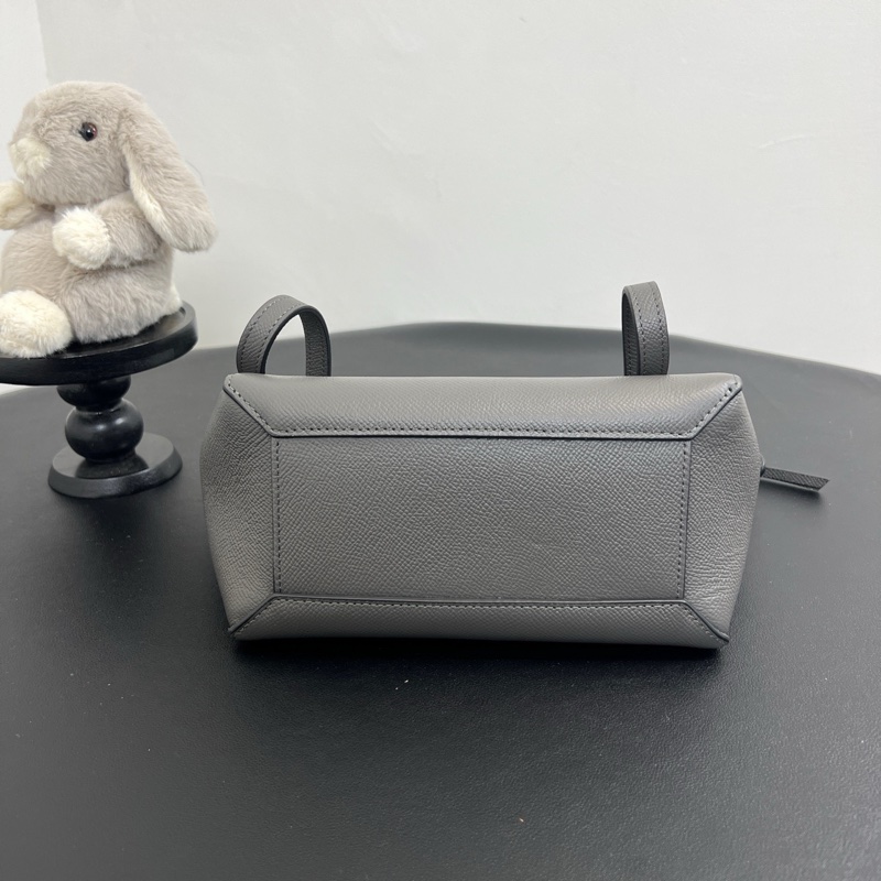 Celine/賽琳 鯰魚包 nano 灰色牛皮-4
