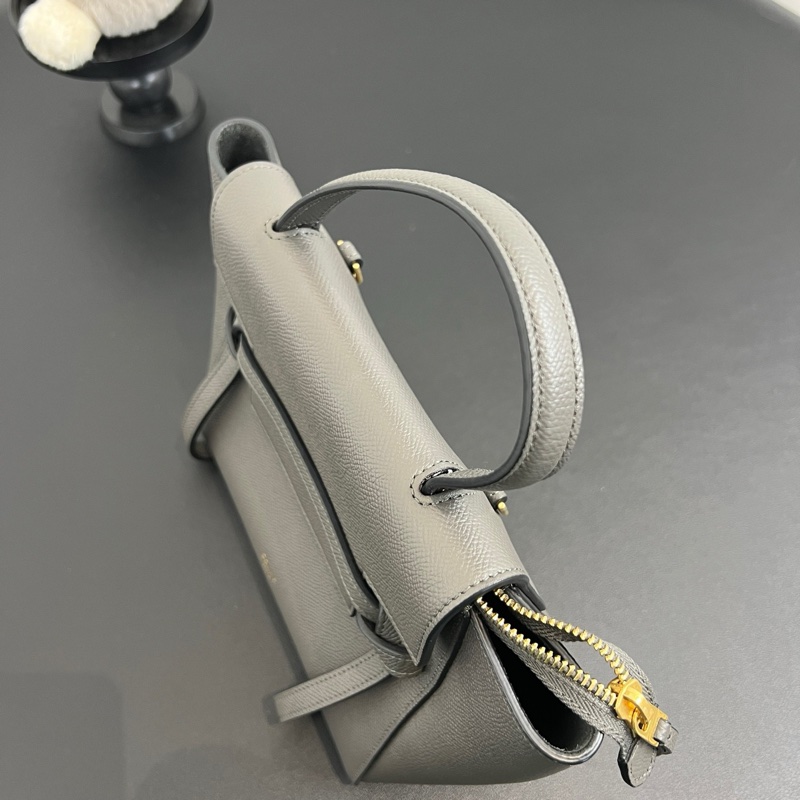 Celine/賽琳 鯰魚包 nano 灰色牛皮-5