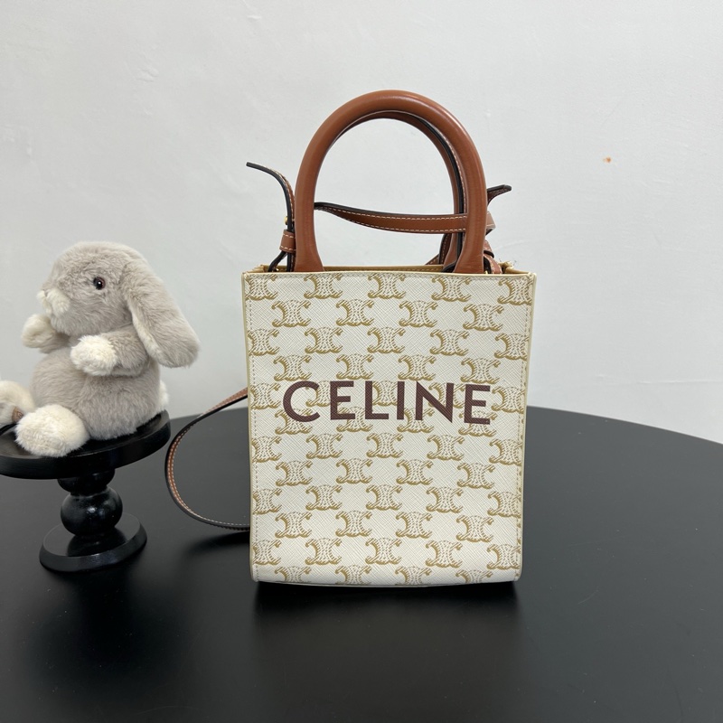 Celine/賽琳 老花mini白色托特 琴譜包斜挎包 21年編碼-0