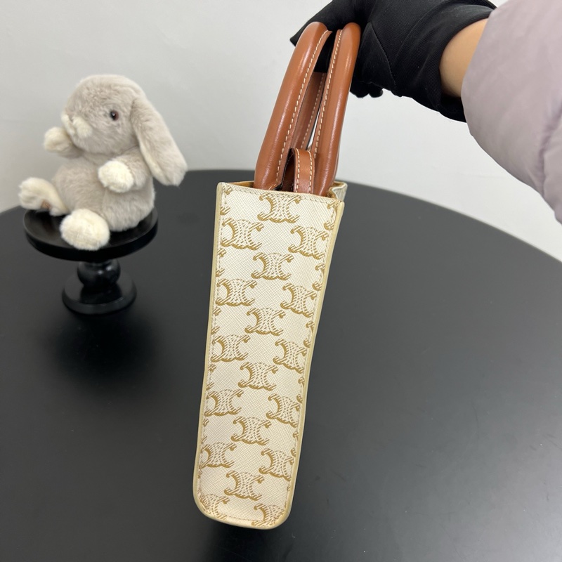 Celine/賽琳 老花mini白色托特 琴譜包斜挎包 21年編碼-3