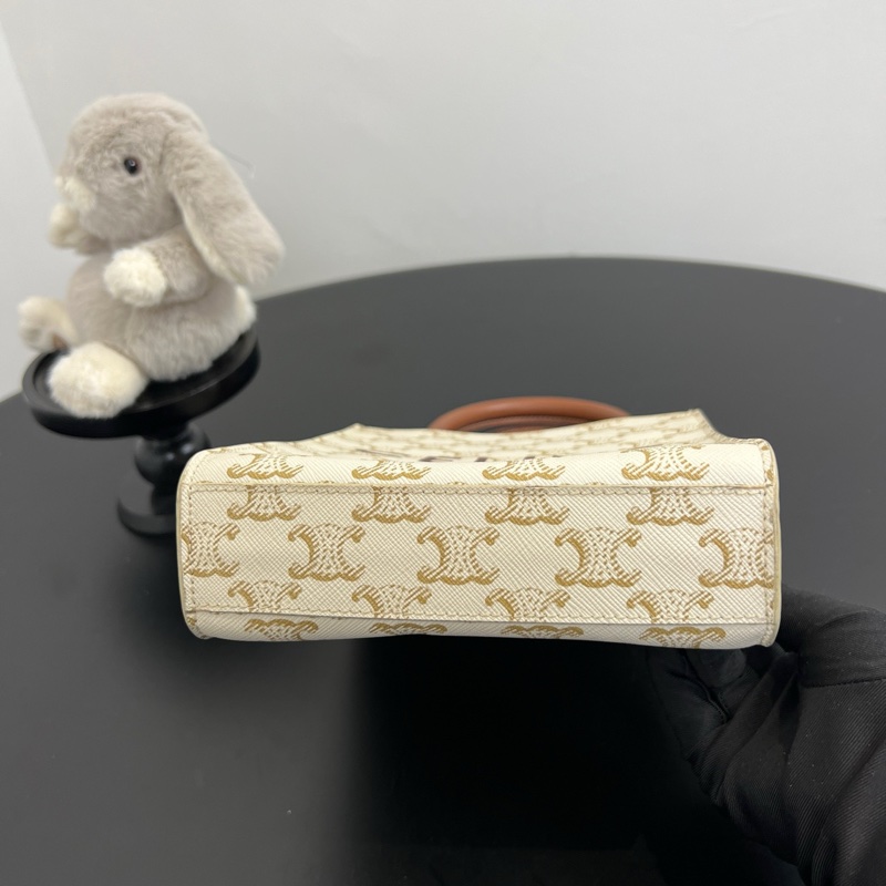 Celine/賽琳 老花mini白色托特 琴譜包斜挎包 21年編碼-4