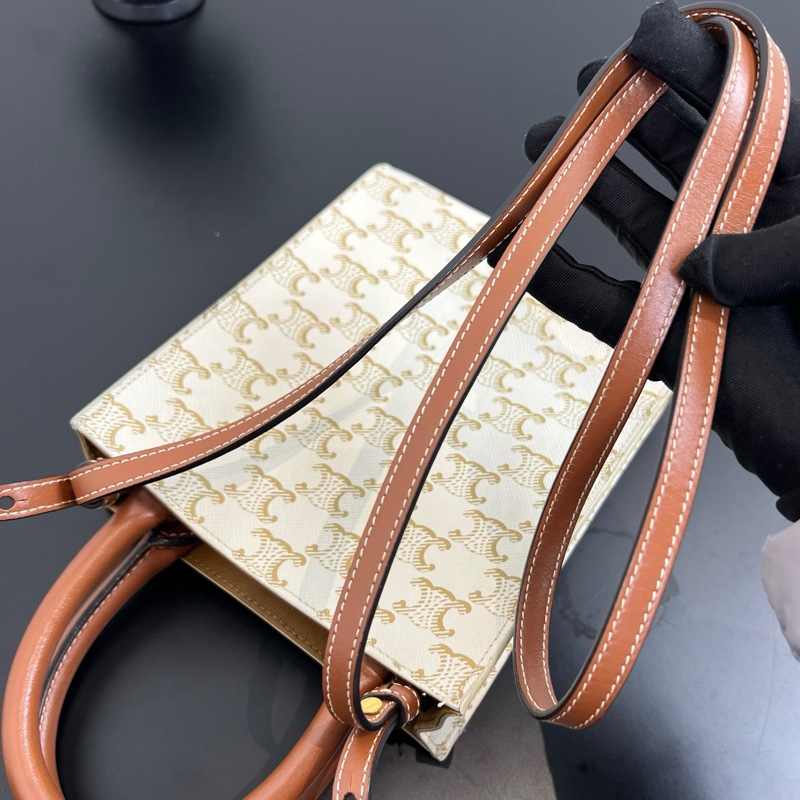 Celine/賽琳 老花mini白色托特 琴譜包斜挎包 21年編碼-7