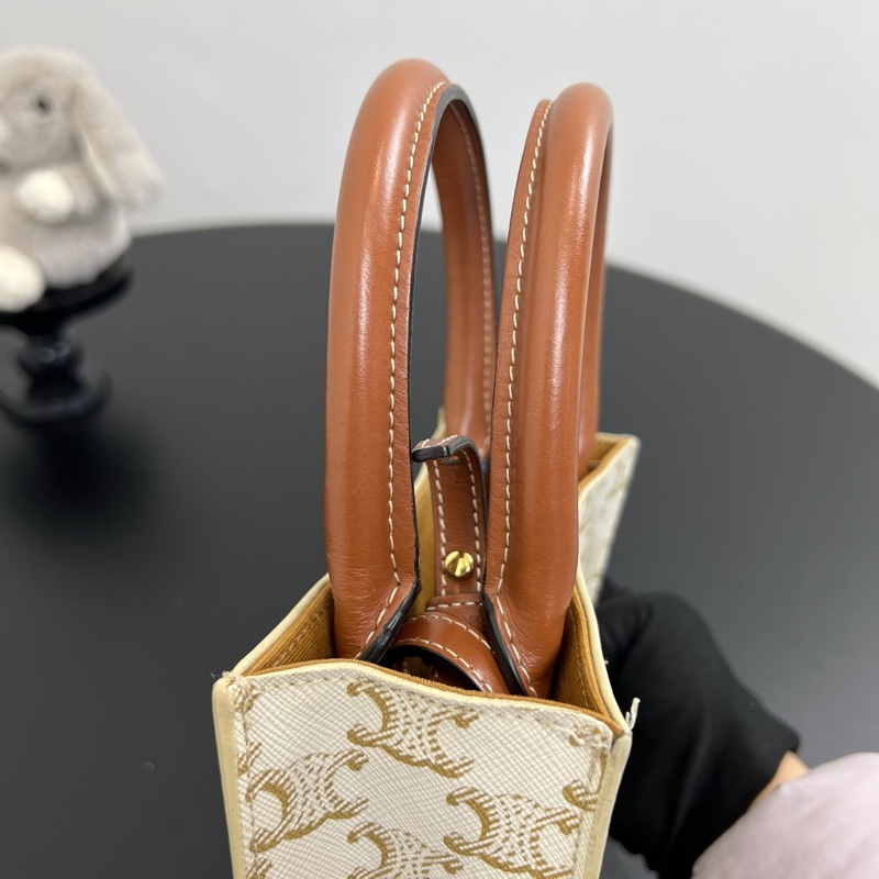 Celine/賽琳 老花mini白色托特 琴譜包斜挎包 21年編碼-8
