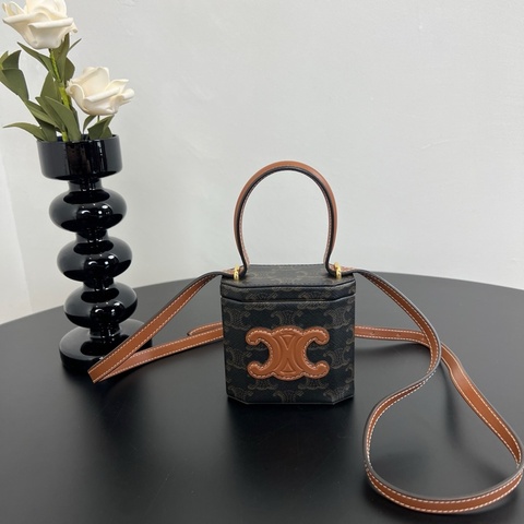 Celine/賽琳 凱旋門老花迷你盒子包 可單肩斜挎 