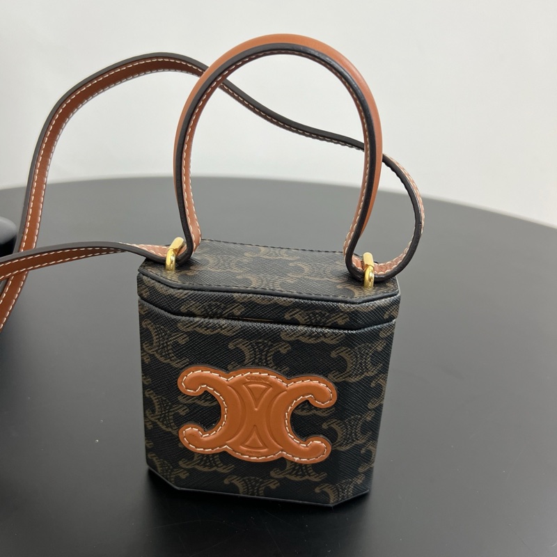 Celine/賽琳 凱旋門老花迷你盒子包 可單肩斜挎 -5