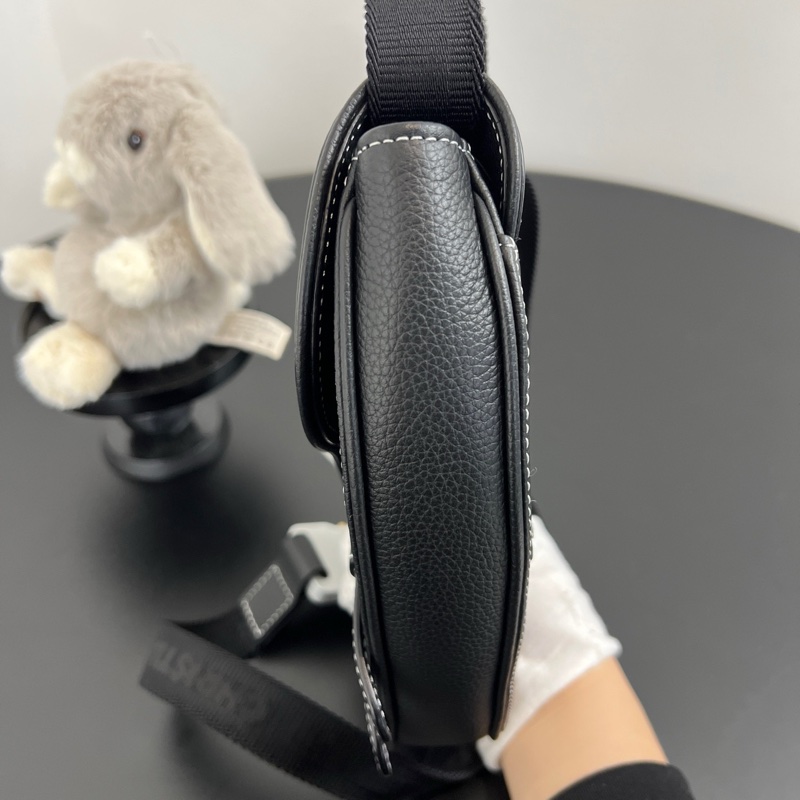 Dior/迪奧 Sacai聯名款 mini迷你馬鞍包 腰包胸包黑色 22年編碼。-3