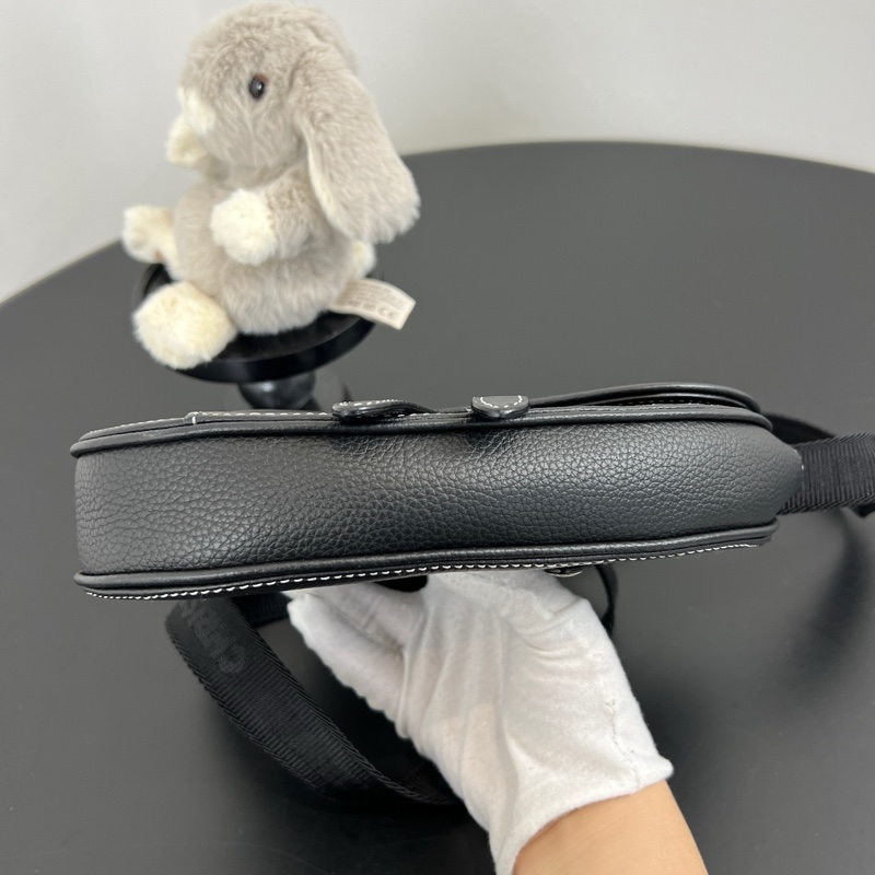 Dior/迪奧 Sacai聯名款 mini迷你馬鞍包 腰包胸包黑色 22年編碼。-4