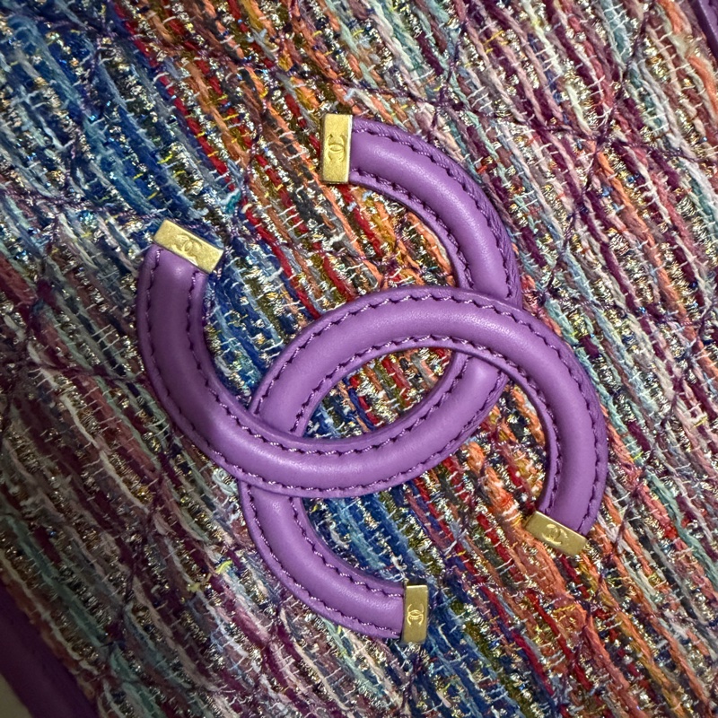 CHANEL 紫色毛呢箱子-6