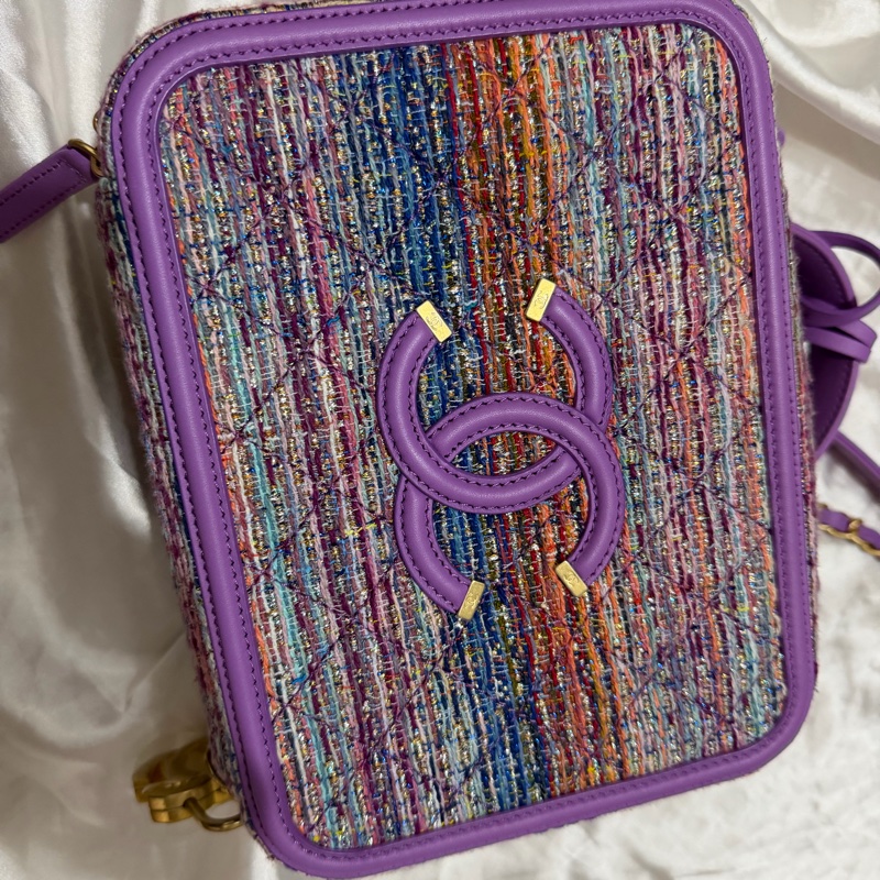 CHANEL 紫色毛呢箱子-7
